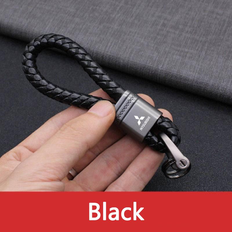 cwnqah1 cwmvjg1 New Car Braided Rope Keychain Metal Key Ring Accessories For Mitsubishi Ralliart Lancer EX Outlander ASX Competition Outlander