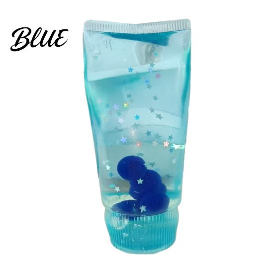 Clear Tube Squeezing Toy Toothpaste Stress Relief Toy with Glitter Fidget Desk Slow Rising for Kids Adults Reduction Gadgets
