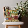 Coffee Pizza Retro Cinema and CafThemed Cushion Cover Decorative Pillow Sofa Home Decor Case Pillow Cases
