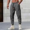 Spring Fall Men Pants Loose Drawstring Elastic Waist Pockets Ankle-banded Solid
