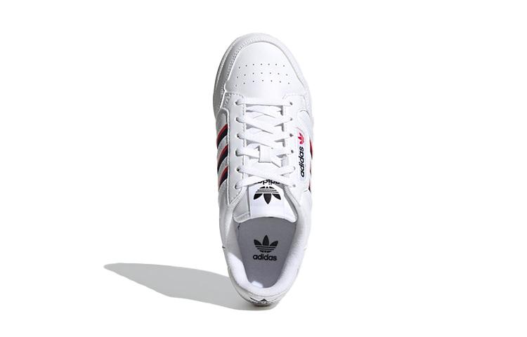 adidas Оригинальные Continental 80 Удобные Устойчивые к истиранию Низкие Детские Кроссовки для скейтбординга Белый Красный Синий Унисекс FX6088