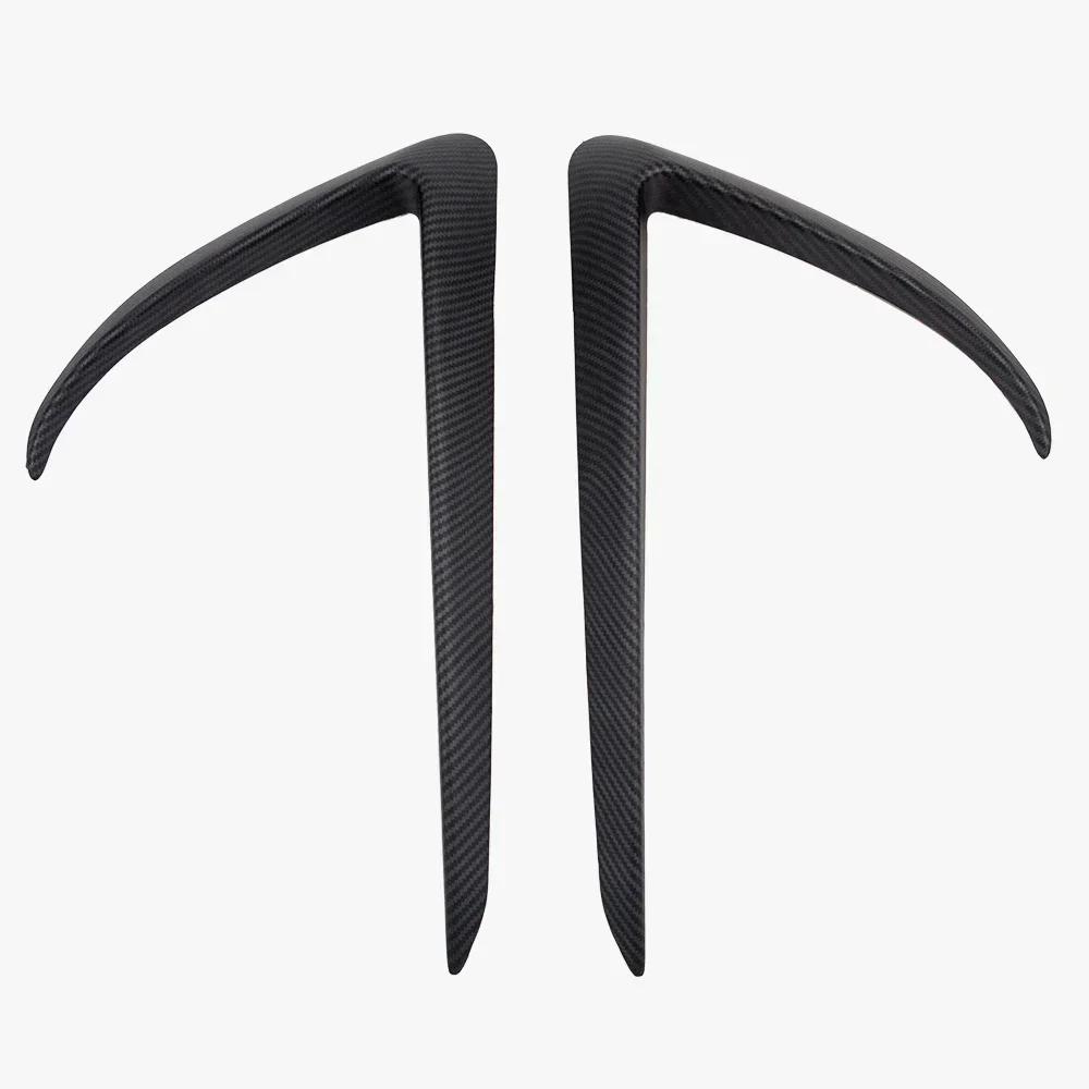 Накладка на переднюю противотуманную фару для Tesla Model 3, аксессуары, накладка на бампер, ветровой нож, отделка из углеродного волокна ABS, спойлер для бровей