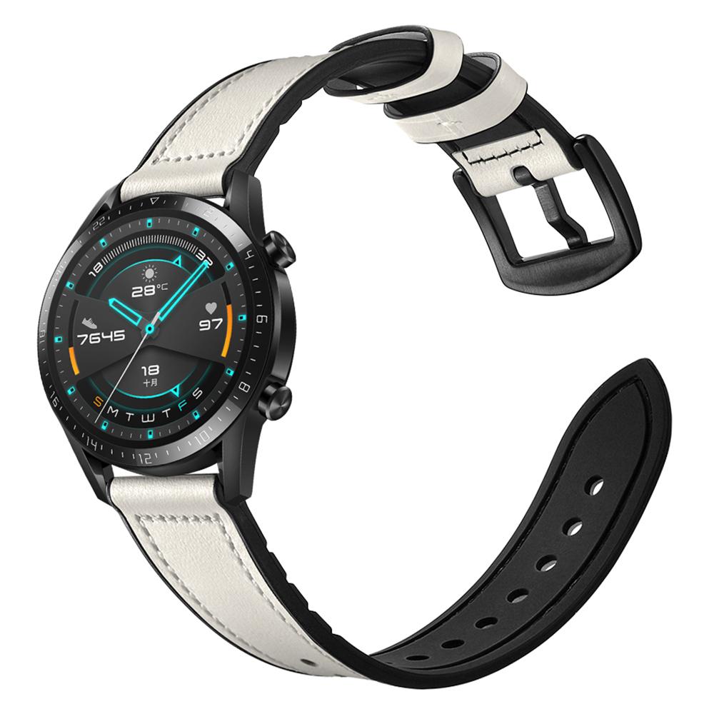 Genuine Leather Coated Silicone Smart Watch Strap [22mm width] for Huawei Watch GT2 46mm