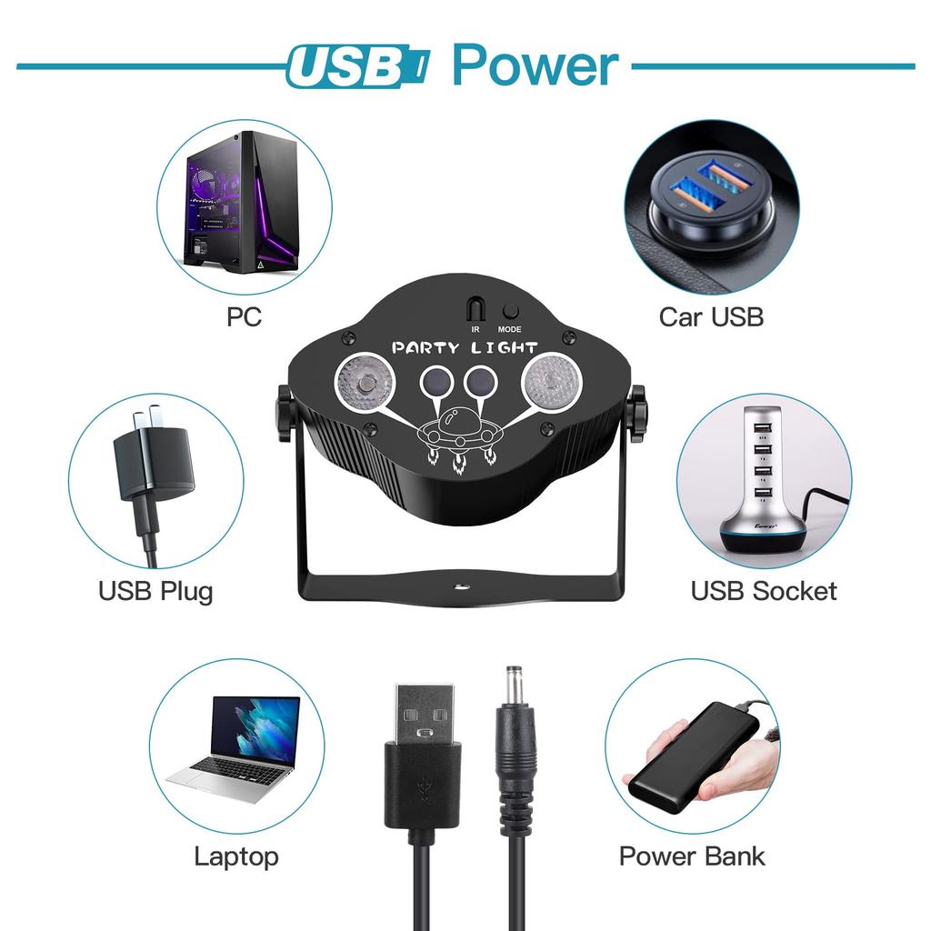 Вечеринка Свет Диско Свет RGB Лазер Сценический Свет Сценическое Освещение Сценическое Освещение Сценический Свет Многоцветный Сценический Эффект Свет Мини Светодиодный Зеркальный Шар Звук