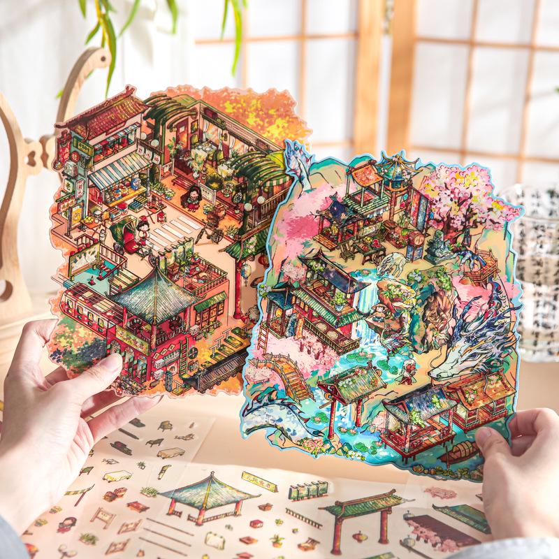 Серия 'Калейдоскоп Моянь' 3D DIY Ландшафтный Дизайн Стикеры для Снятия Стресса