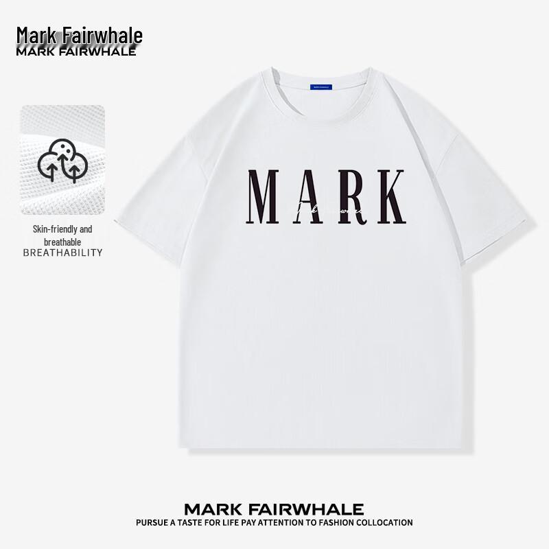 Mark Fairwhale Мужская футболка с принтом букв, короткий рукав