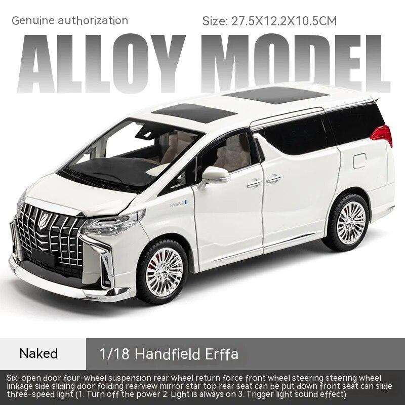 Модель автомобиля Toyota Alphard Alloy в масштабе 1/18 — высокодетализированная коллекционная модель — идеально подходит для демонстрации, декора офиса, подарка