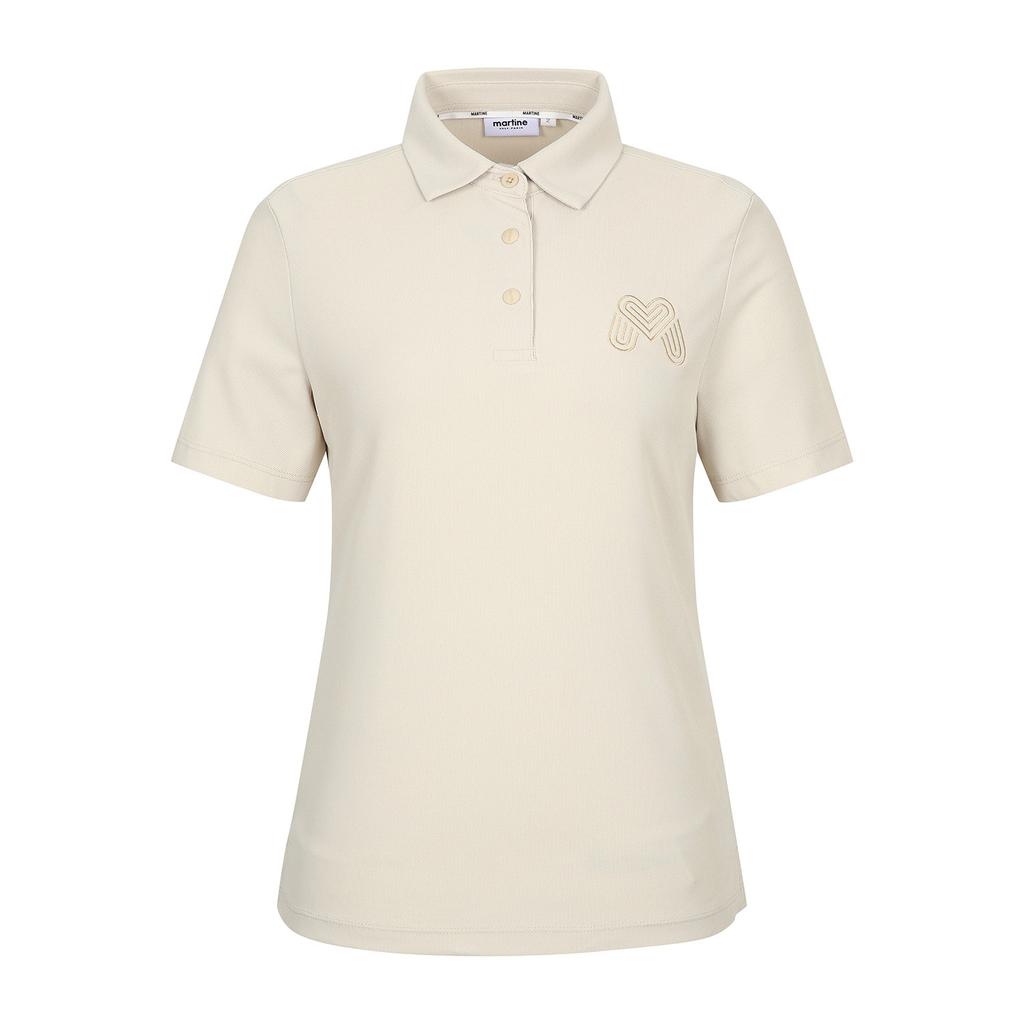 MARTINE GOLF Big M Basic Fit Half Sleeve T-Shirts_L/Beige