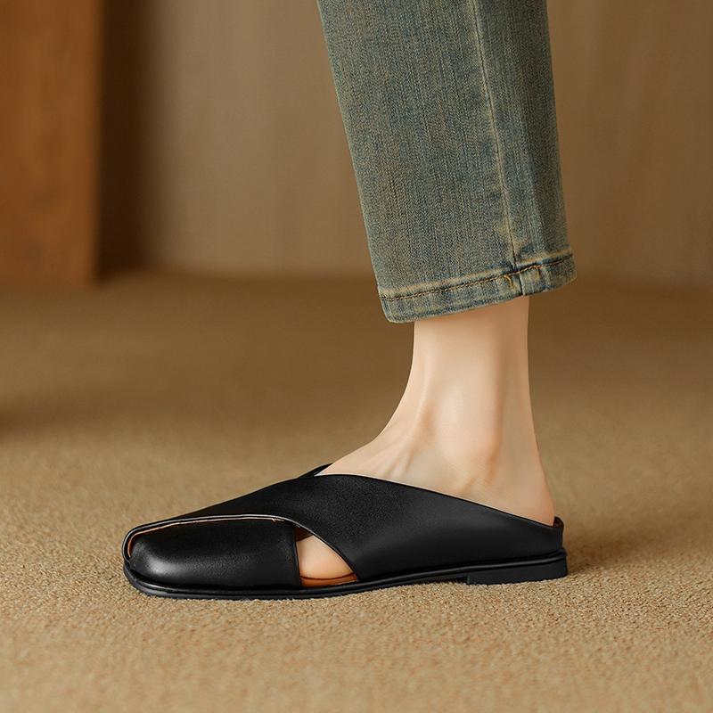 Модные женские новые весенне-летние туфли-мюли с квадратным носком, удобным низким каблуком и большим верхом