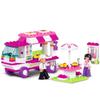 0155 102Pcs Friends Girl  Fast Food Truck Snack Car Model Building Block Toys Constuction Gift for Children