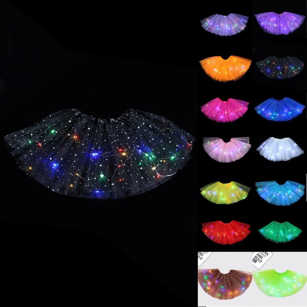 Children's Luminous Yarn Skirt Ballet Skirt Dance Costumes Yarn Skirt Performance Props LED  Costumes