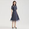 Temperament floral short sleeved dress for women in summer 2025, lace dress with high-end feel, waist cinching and slimming A-line skirt