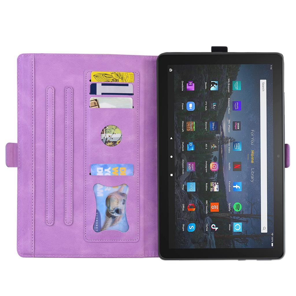 Подходит для планшета Amazon Fire HD10 2026 кожаный чехол, Lenovo M10plus матовый тиснение бабочкой