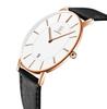 Simple Waterproof Analog Watch with Thin Leather Stylish Unisex Watch with Date Quartz Fashionable and Popular for and Everyday Wear [L LAVAREDO]