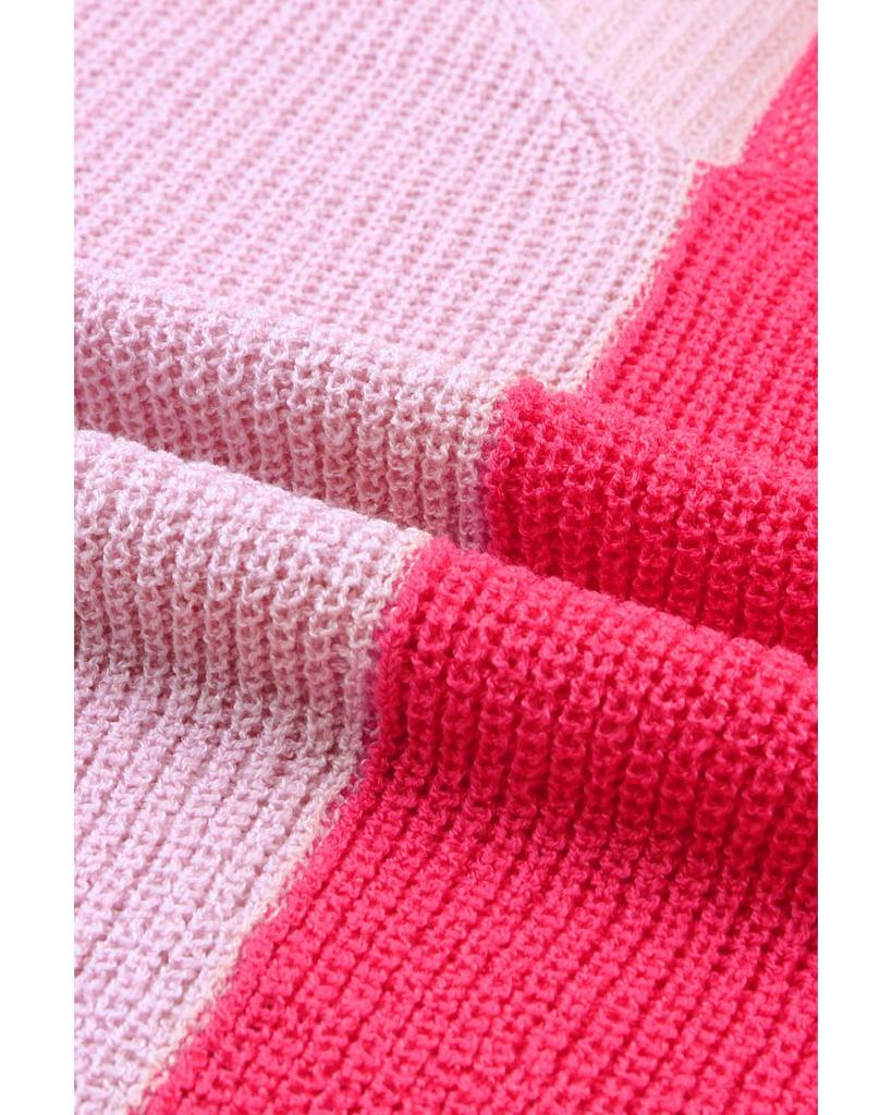 Azura Exchange Свитер с цветными блоками и V-образным вырезом