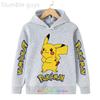 Autumn Warm Pikachu Casual Sportswear Hoodie with Anime Print for Kids Boys and Girls