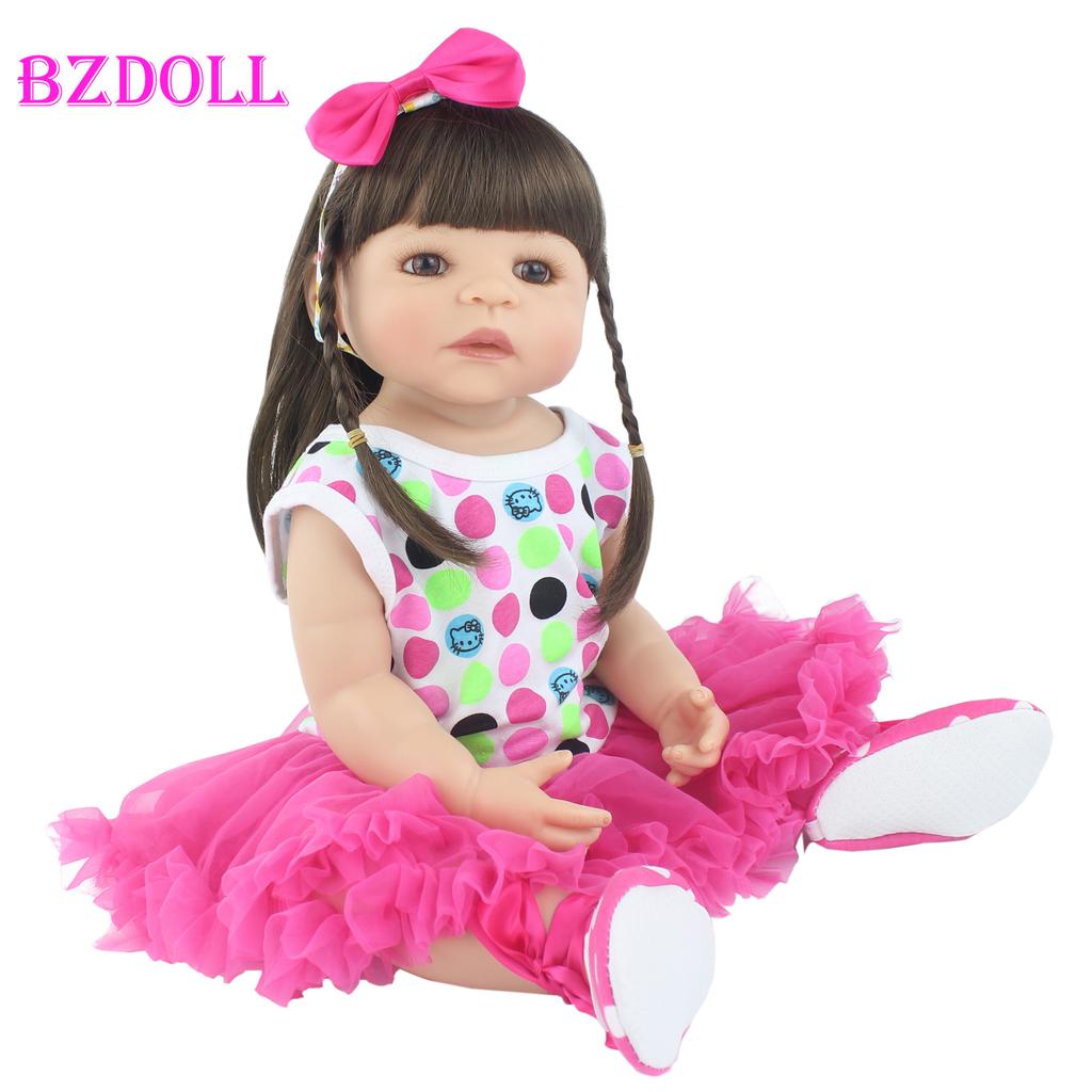 BZDOLL 55 см полностью силиконовая кукла Bebe Reborn реалистичная мягкая виниловая принцесса Единорог игрушка для купания девочек детский подарок на день рождения