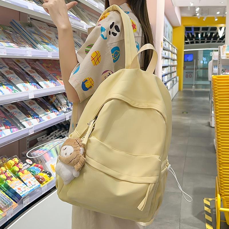 Children's Elementary School Students Junior High School Students College Students Backpacks Solid Color Shoulders