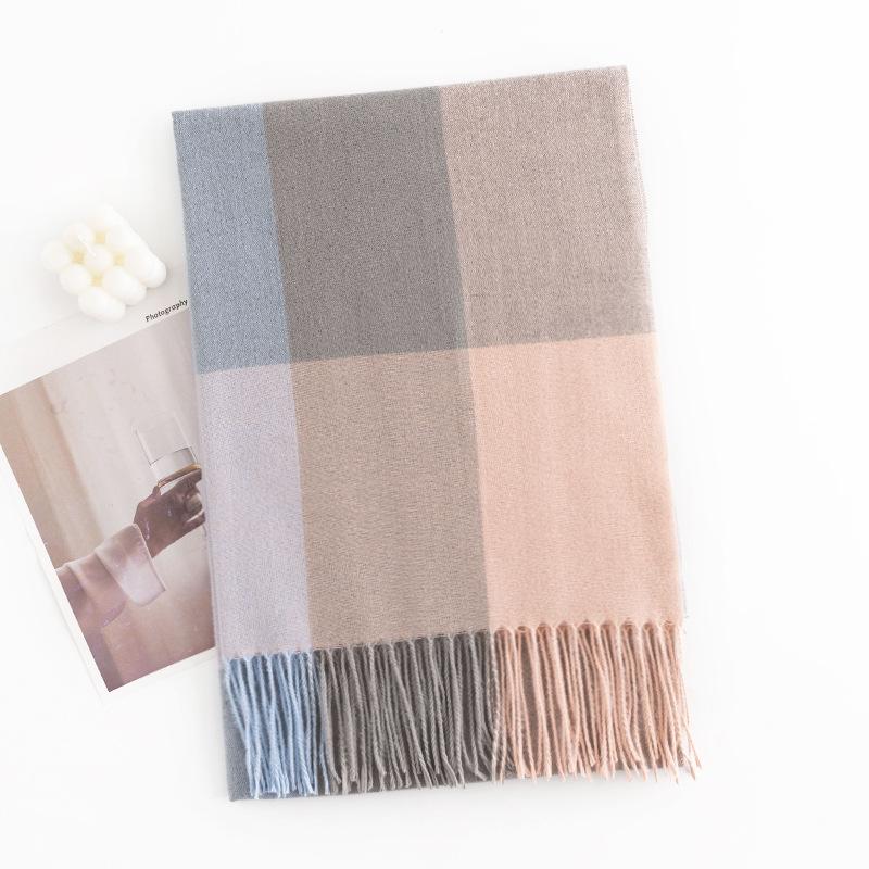 Imitation Cashmere Scarf Female Elegance Temperament Scarf Fresh and Sweet Shawl Warm and Cold Scarf