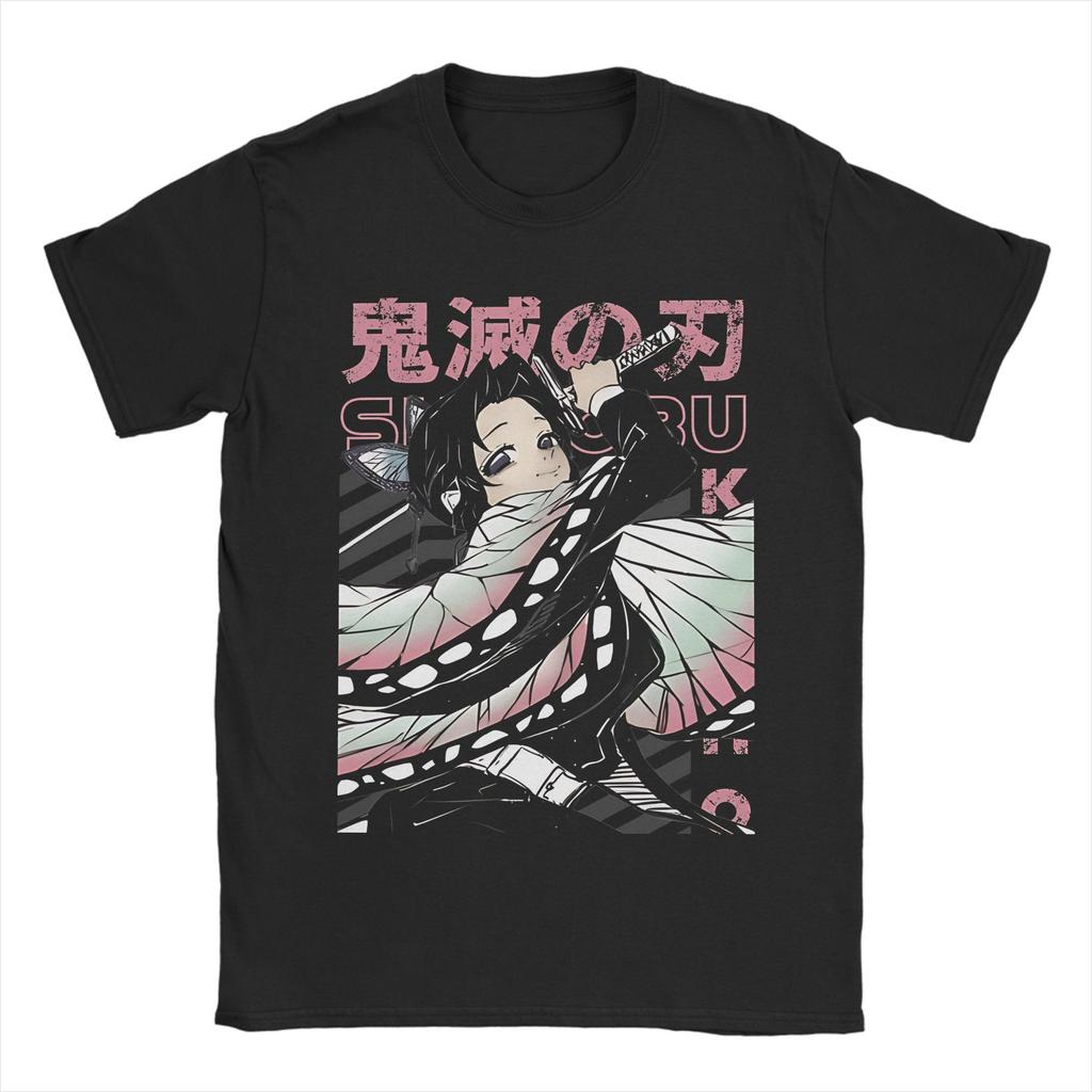 Demon Slayer Shinobu  Japanese Anime  T Shirt Men Women Cotton Casual T-Shirt Round Neck  Tee Shirt Short Sleeve Clothes Classic