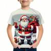 Летний топ с круглым вырезом и принтом 3D Санта-Клауса, модные и повседневные детские футболки с короткими рукавами для мальчиков