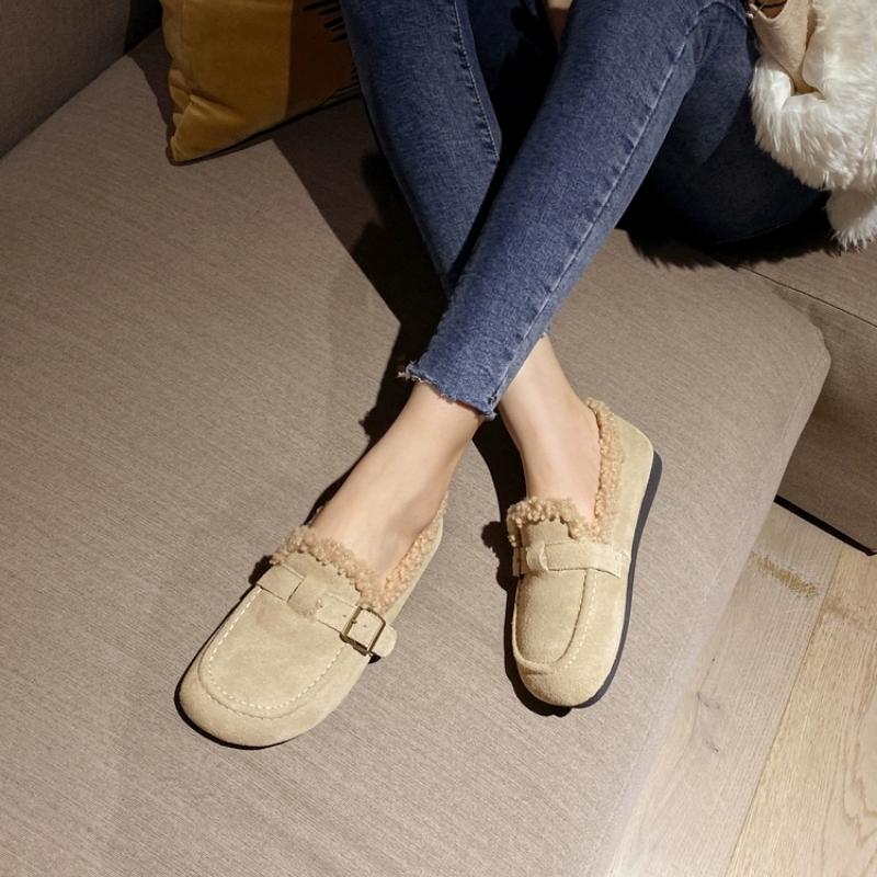 Модные мокасины с мехом, женские туфли на плоской подошве, повседневные женские кроссовки с круглым носком, без застежек, мокасины, зимние туфли без застежек, новые, ретро, для отдыха, на шнуровке