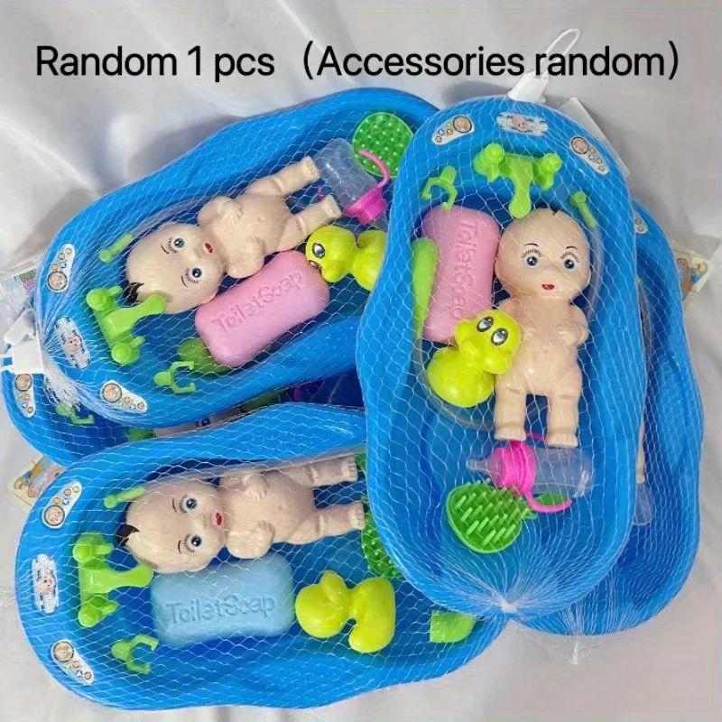 Реалистичная кукла-младенец, игрушки для купания, маленький набор для купания новорожденного с ванной, душевыми принадлежностями, мылом, утенком, бутылочкой для детской ролевой игры