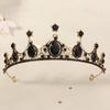 Украшения на Хэллоуин, корона из сплава со стразами, праздничная вечеринка, танцевальное платье, головной убор, высококачественная черная корона