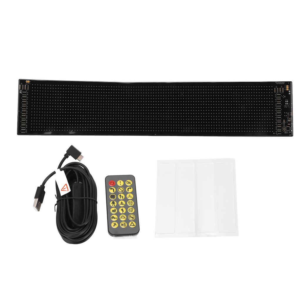 Programmable LED Display 16x96 Pixels IP65 Water Resistant 23.4x4.7in USB 5V Bluetooth Scrolling Adv