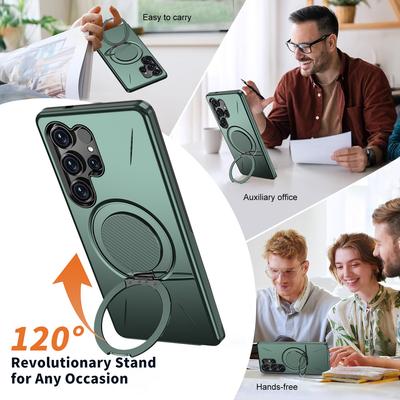 Чехол с магнитным кронштейном 360° для Samsung Galaxy S25 S24 S23 S22 Ultra Plus S25FE S24FE S25Edge Для Magsafe Бронированный Противоударный Чехол