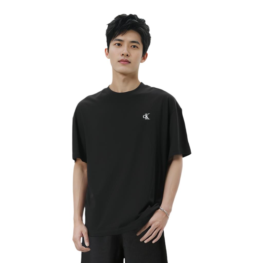 Calvin Klein T-Shirts Unisex Black Crew Neck Moderate Straight Fit J400280-BEH