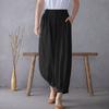 Spring and Summer Cotton and Linen Retro Art Loose Large Size Tapered Pants Elastic Waist Casual Pants Ladies Bloomers