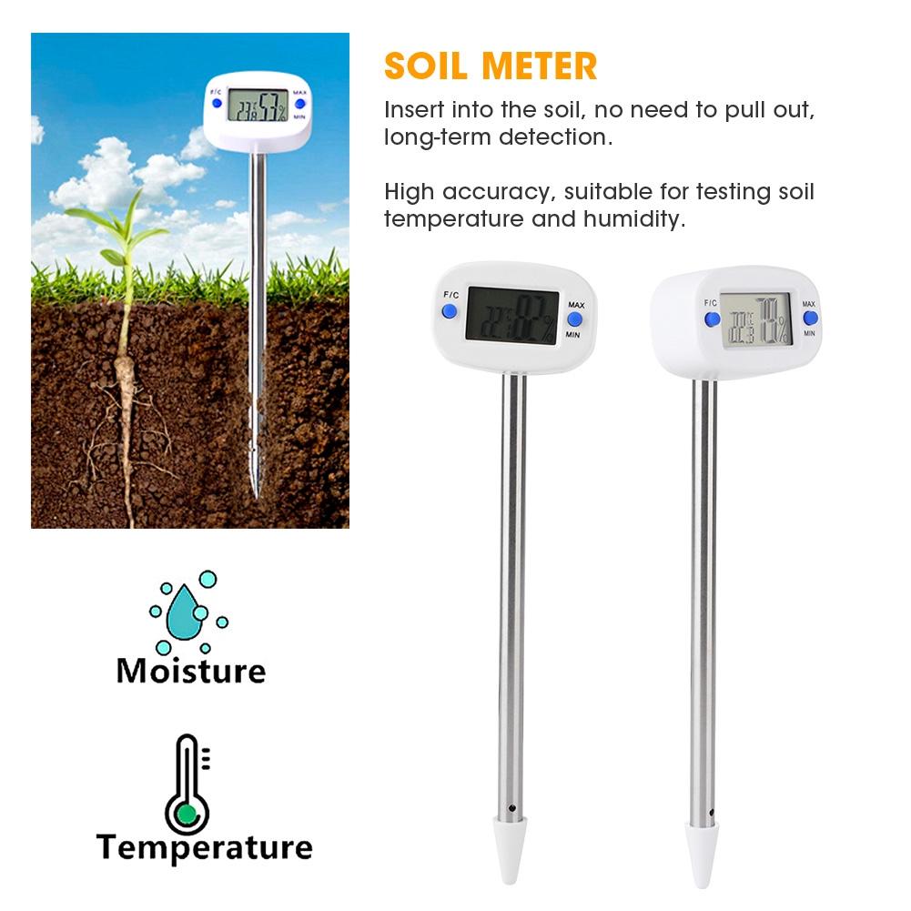 Mini Electronic Soil Temperature Moisture Meter Temperature Humidity Tester for Garden Plants Soil