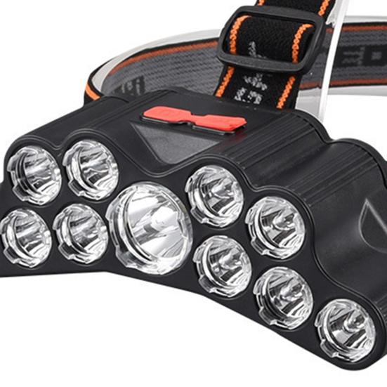 Перезаряжаемый светодиодный налобный фонарь, 18000 люмен, яркий, 11 светодиодов, налобный фонарь, водонепроницаемый налобный фонарик для бега на открытом воздухе, охоты, кемпинга, пешего туризма