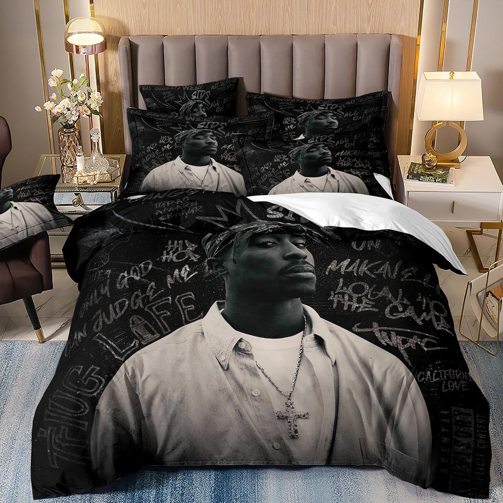 3D printRapper Tupac 2Pac Bedding Sets Duvet Cover Pillowcase Adult Boy Girl Bedroom Decoration Children Single Double Size Gift