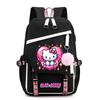Kitty Cartoon School Backpack Teen Girls Kids Lightweight Oxford Fabric Bookbag With Padded Shoulder Straps 20-35L Capacity
