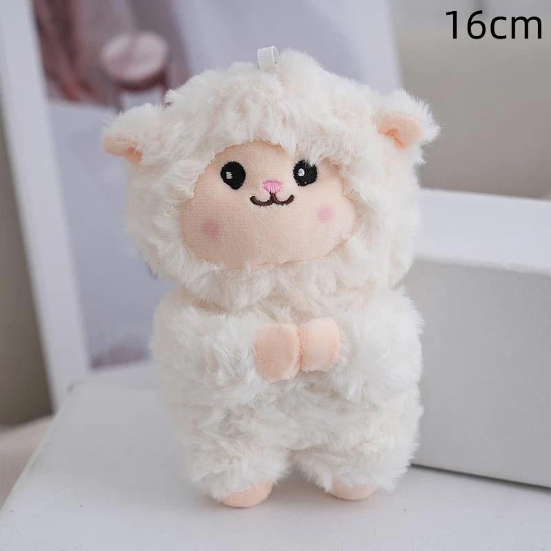 Little Sheep Plush Keychain Kawaii Cartoon Animal Stuffed Doll Lovely Pendant for Kids School Bag Decor