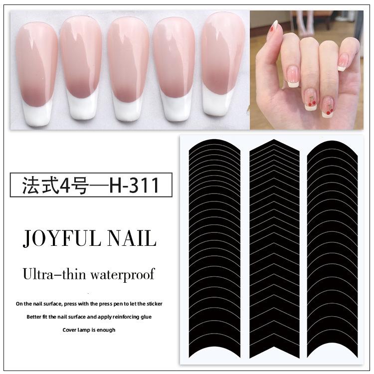 Nail Art French Edge Auxiliary Sticker Wind Crescent Smile Line Nail Art Sticker V-Shaped Nail Polish Sticker