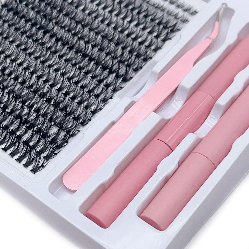 С клеем Отдельные ресницы DIY Накладные ресницы Набор кластерных ресниц ручной работы в домашних условиях