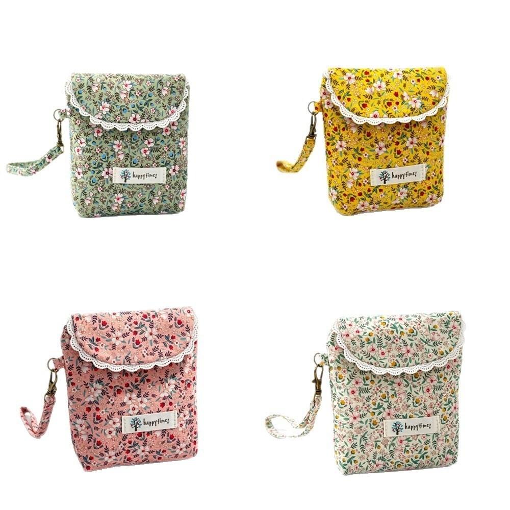 Pastoral Style Lipstick Makeup Bag Cotton Cosmetic Bag Sanitary Napkin Storage Bag for Women Girls