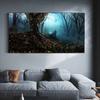 Пейзаж маслом примитивный лес тайное место искусство холст картина гостиная коридор офис украшение дома фреска без рамки