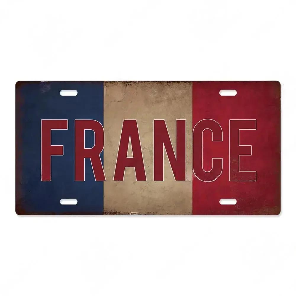 Vintage France City Plate PARISLYONMARSEILLE Flag Poster Metal Plaque Aluminum Sign Man Cave Garage Club Bar Cafe Wall Decor