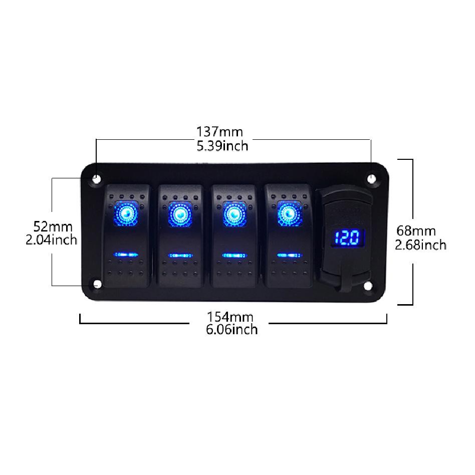 Marine Boat Rocker Switch Panel 8 Gang LED Rocker Switch Panel Kit 12V/24V Circuit Breaker Dual USB Slots light Battery Switches5