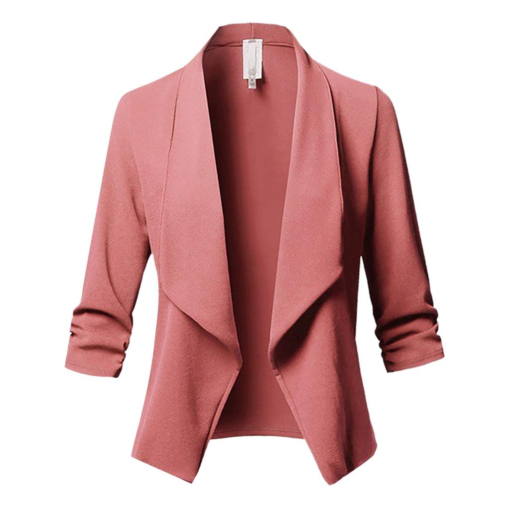 Womens  Color Solid Open Front Cardigan Long Sleeve Casual Jacket Coat