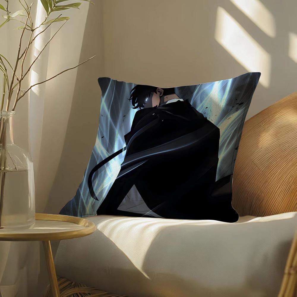 Animes-Sololeveling-Spillow Pillow Case Pillowcase, Double-Sided Printed, Sofa Cushion, Bedroom Headboard