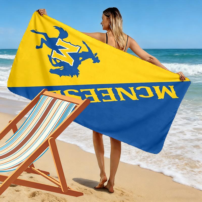 McNeese State Cowboys Print Beach Towel, Large Soft Quick Dry Towel for Beach Camping Swimming
