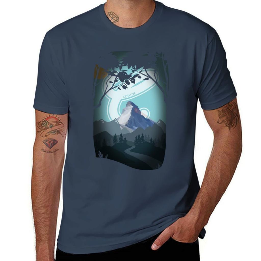 Creative Matterhorn Tshirt Running Performance Short Sleeve Tee