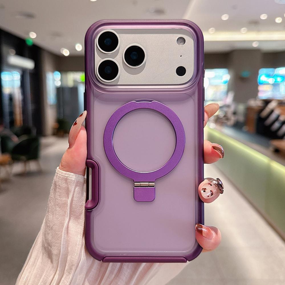 Armor Ring For Magsafe Holder Phone Case For iPhone 17 16 15 14 Pro Max Plus Magnetic Transparent Soft Bumper Shockproof Cover