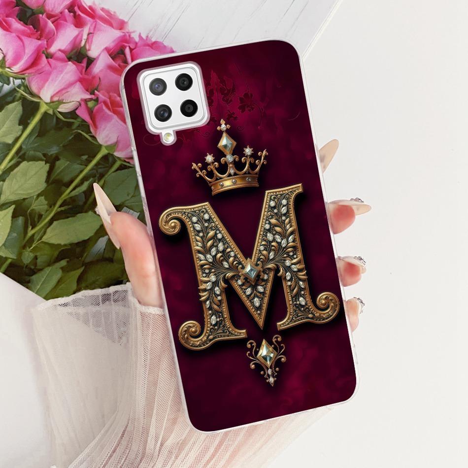 Для Samsung Galaxy A22 4G 5G Чехол для телефона с королевской короной и начальной буквой для пары Для Samsung A22 A225F Мягкий силикон ТПУ Чехлы Бамперы