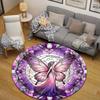 Gorgeous Purple Butterfly Wings Black Decorative Rug, Violet Purple Modern Touch, Charming Decor for Dorm Apartment and Rental with Hip